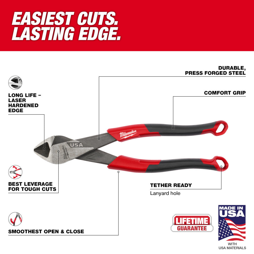Milwaukee MT558 Diagonal Comfort Grip Cutting Pliers 8 in.