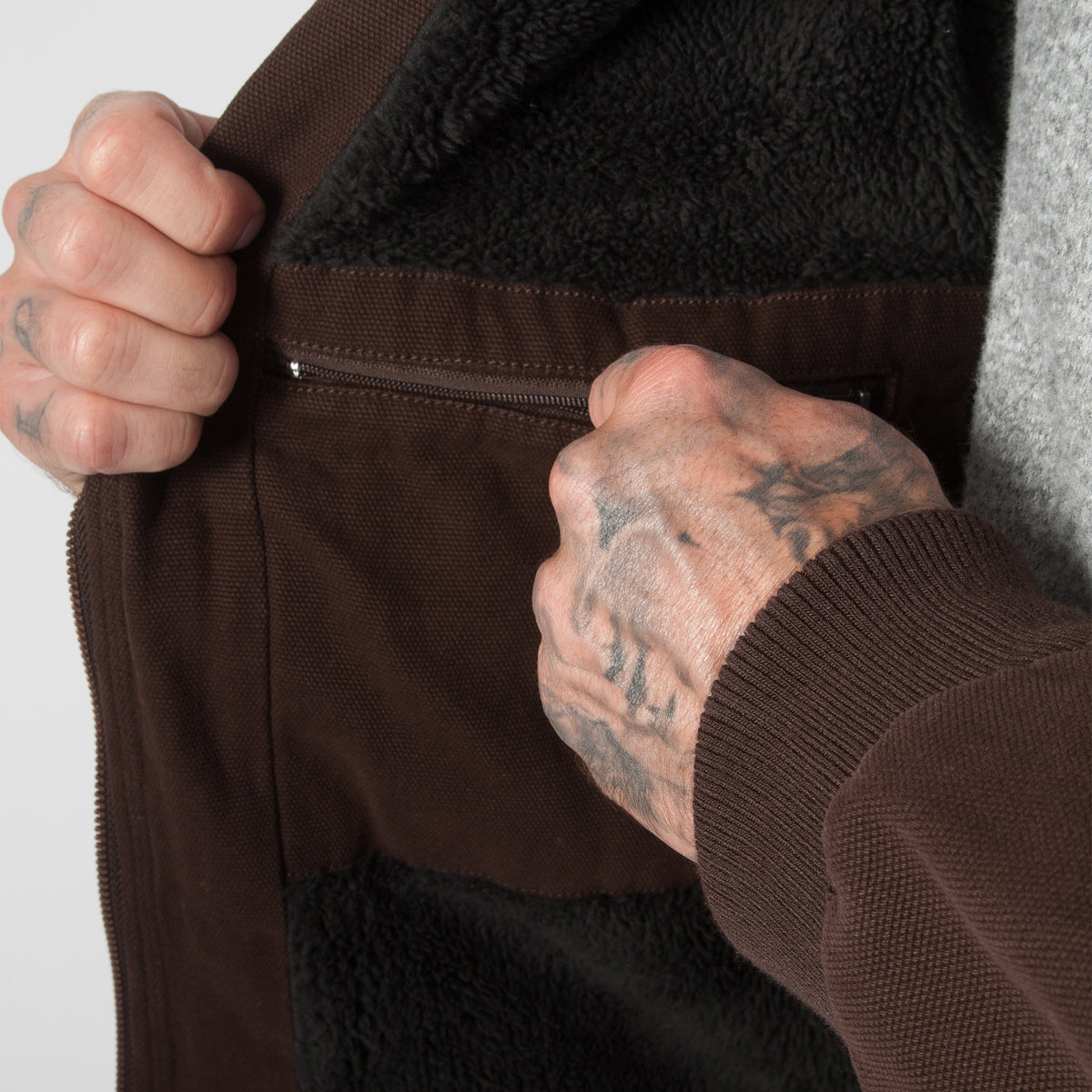 DuraDrive Sherpa-Lined Canvas Hoodie Jacket