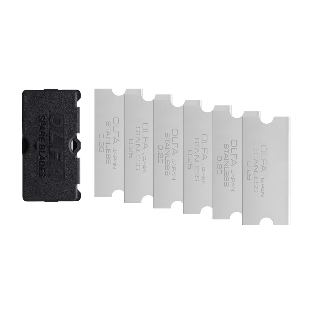 OLFA 1141614 GSB-2S/6B SS GLASS SCRAPER BLADE 18MM 6 PACK