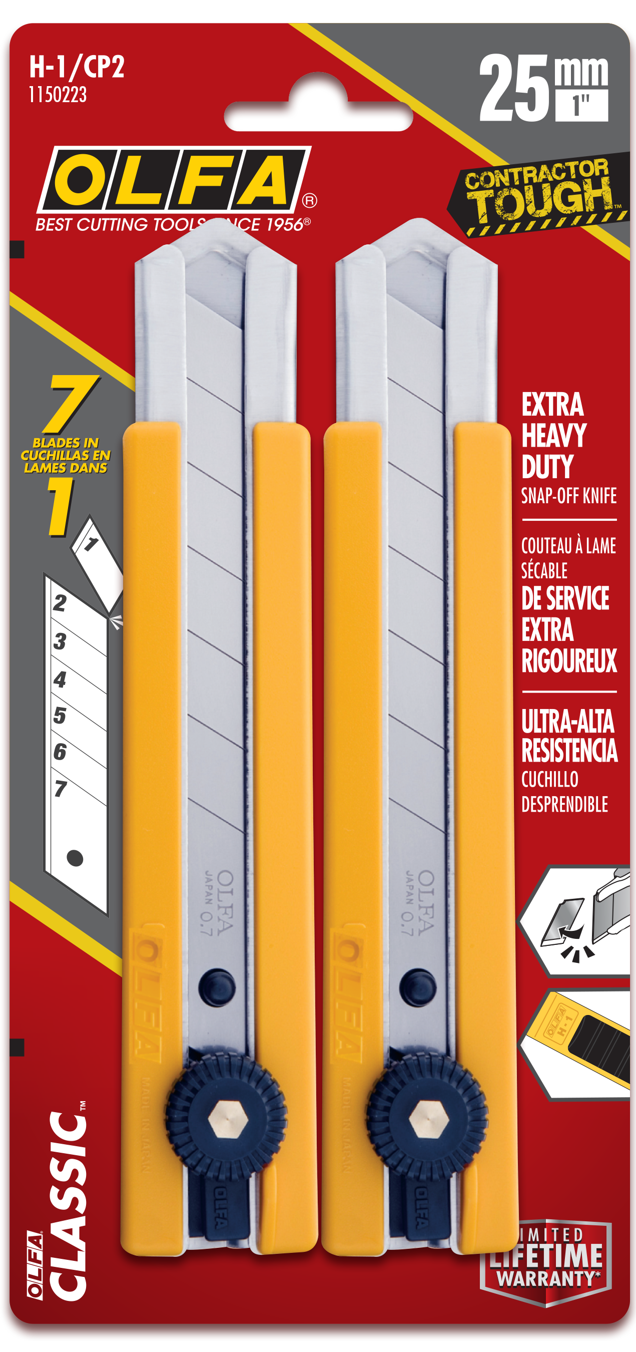 Olfa Ratchet Lock Utility Knife 25mm 2 Pack