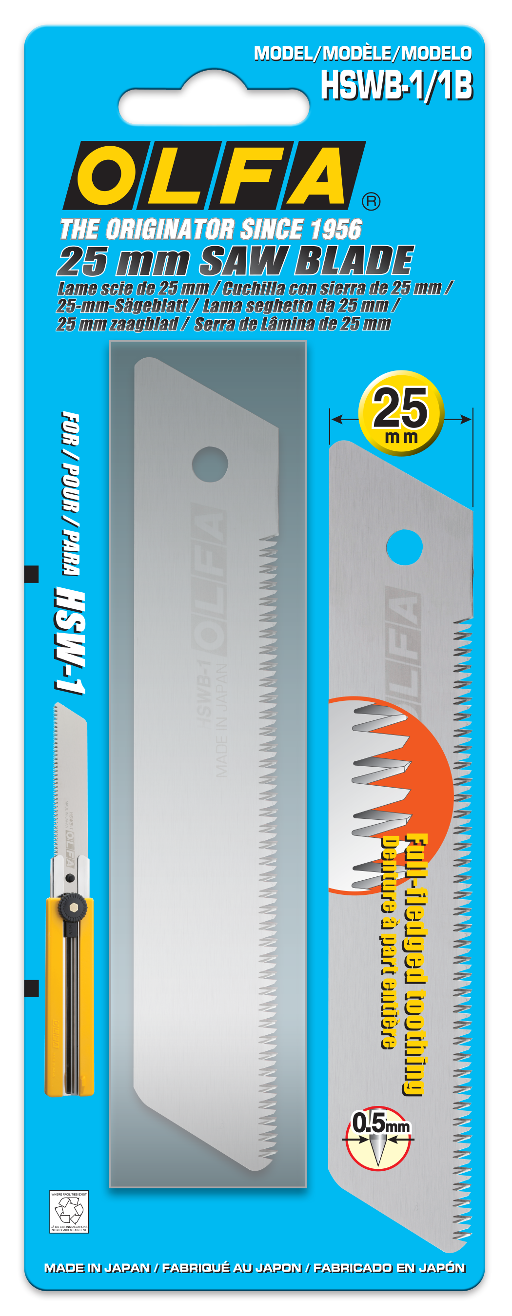 OLFA 1105914 HSWB-1/1B 25MM SAW BLADE 1 PACK