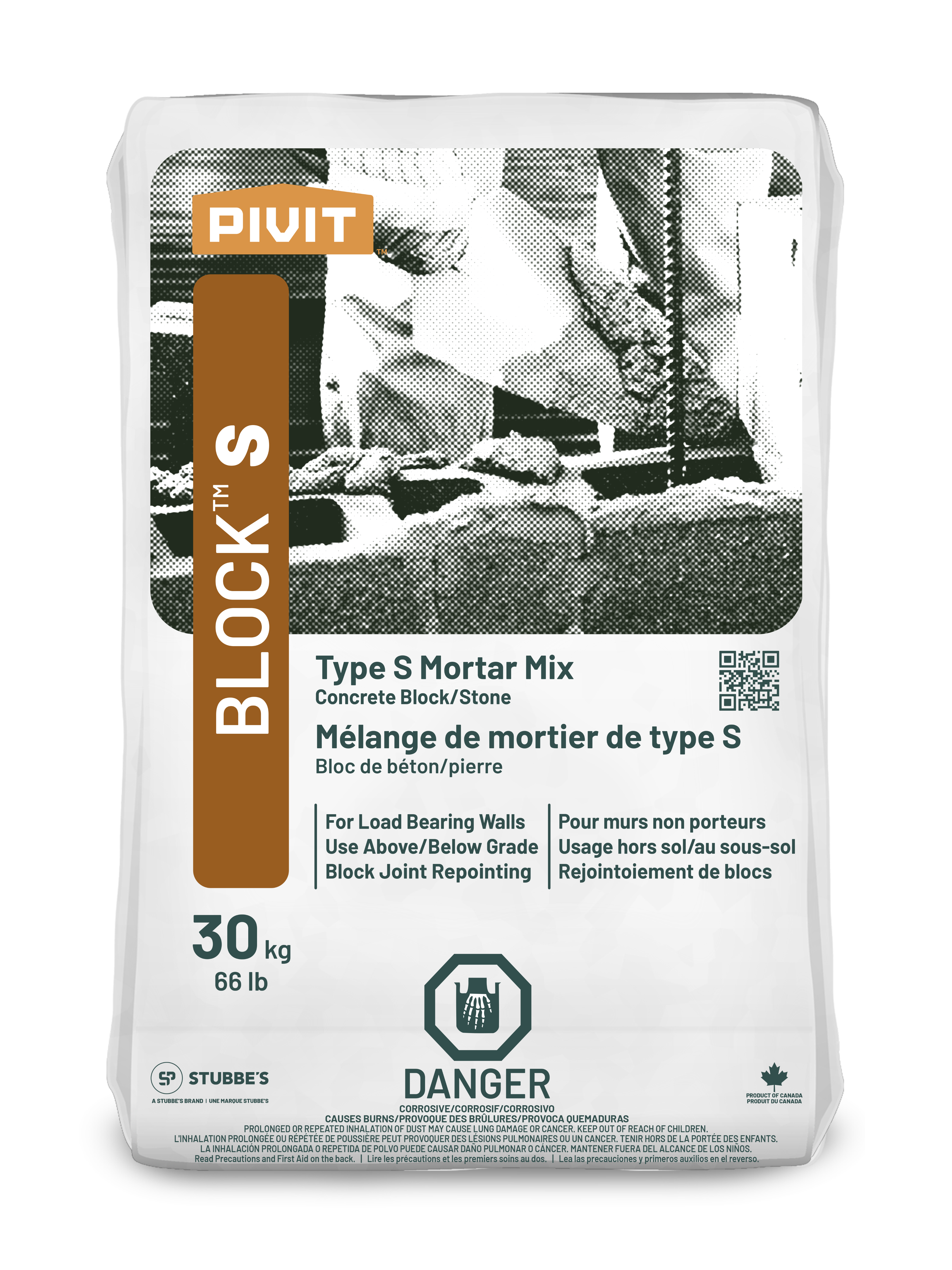 Pivit Block S 30 kg. Type S Mortar Mix