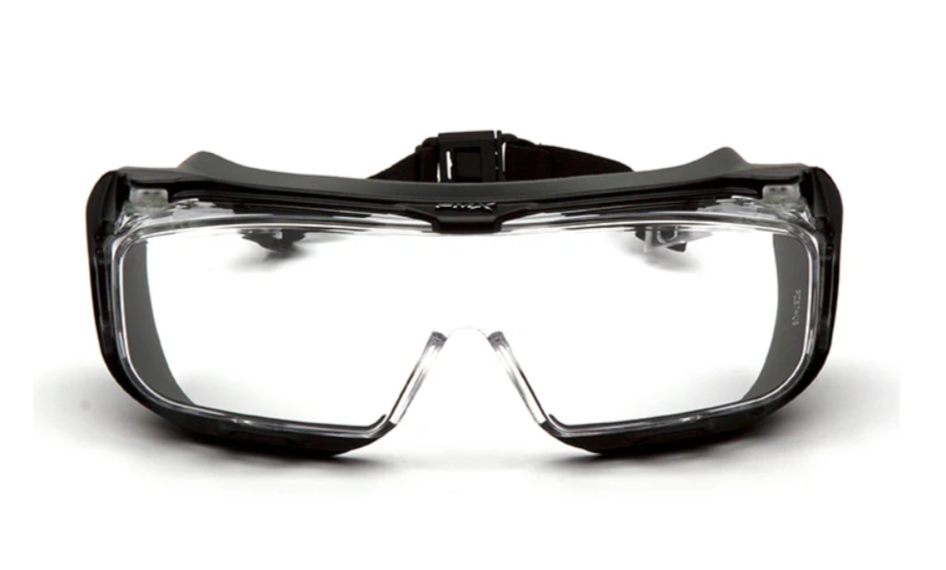 Pyramex S9910STMRG Cappture Plus Over The Spectacles Safety Glasses, H2X Anti-Fog, Clear Lens