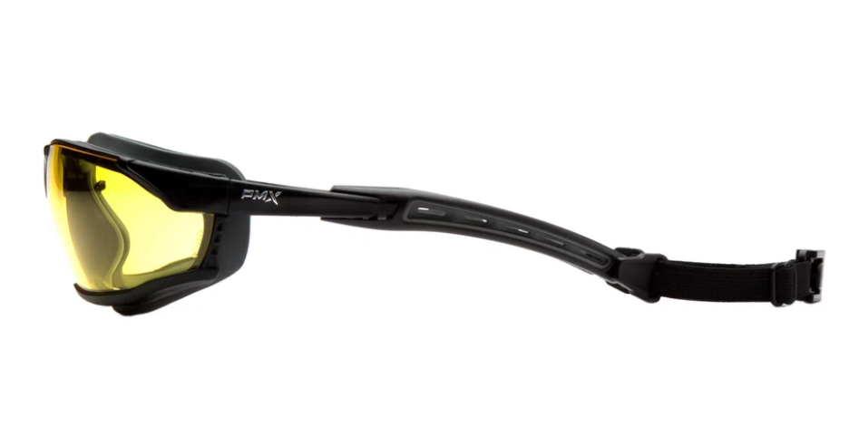 Pyramex GB9430STM Isotope Safety Glasses W/Rubber Gasket, H2Max Anti-Fog, Amber Lens
