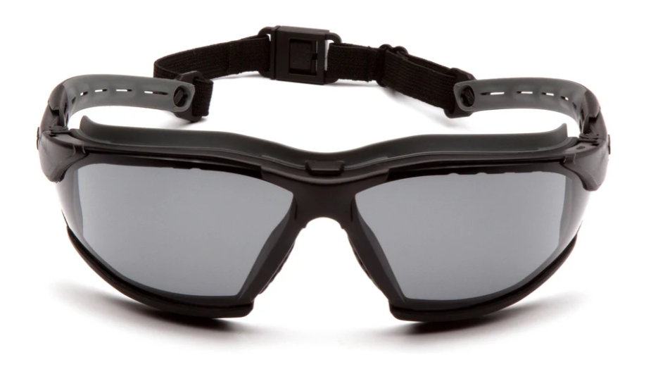 Pyramex GB9420STM Isotope Safety Glasses W/Rubber Gasket, H2Max Anti-Fog, Gray Lens