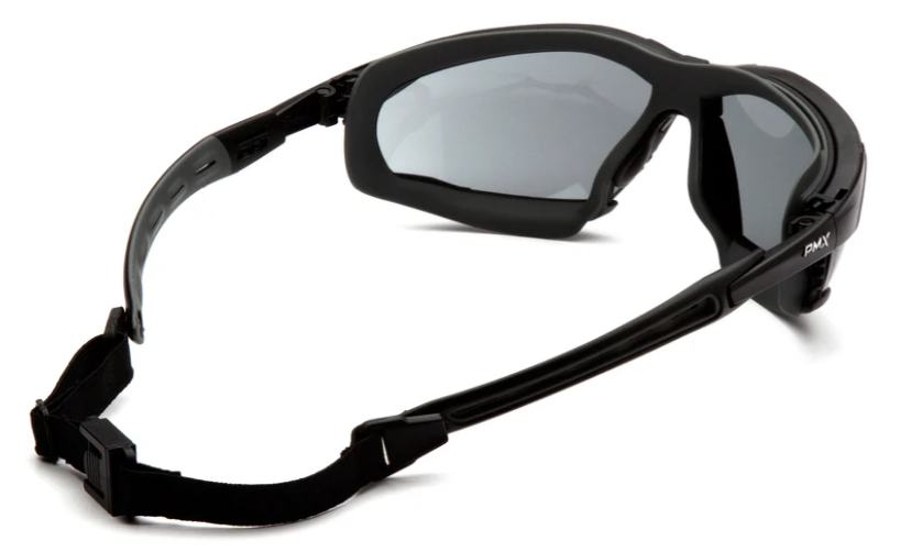 Pyramex GB9420STM Isotope Safety Glasses W/Rubber Gasket, H2Max Anti-Fog, Gray Lens
