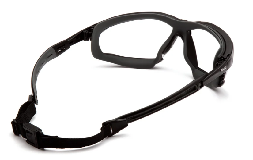 Pyramex GB9410STM Isotope Safety Glasses W/Rubber Gasket, H2Max Anti-Fog, Clear Lens