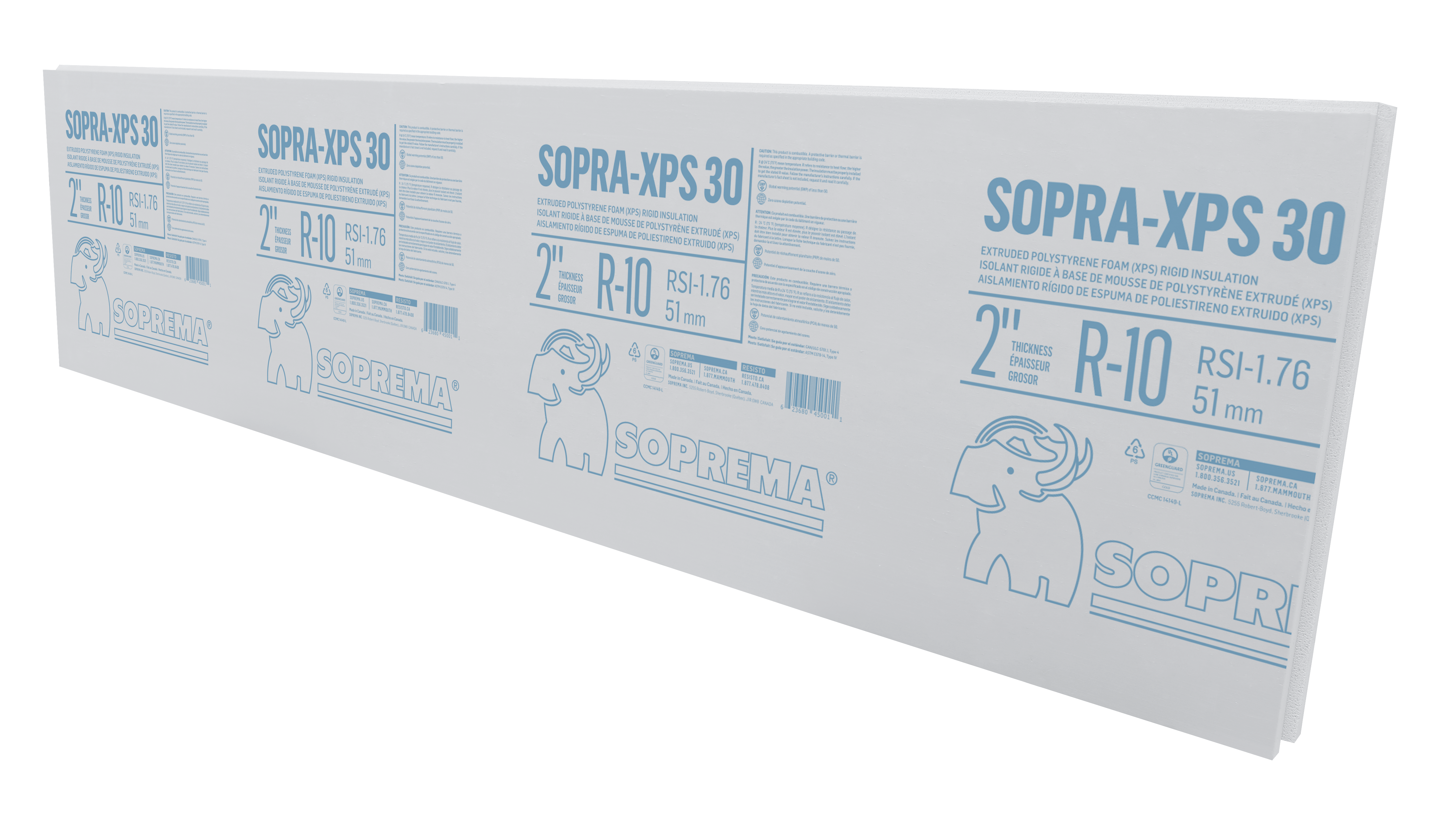 SOPRA XPS-30 2 in. x 24 in. x 96 in. Shiplap Four-Edge Extruded Polystyrene Rigid Insulation