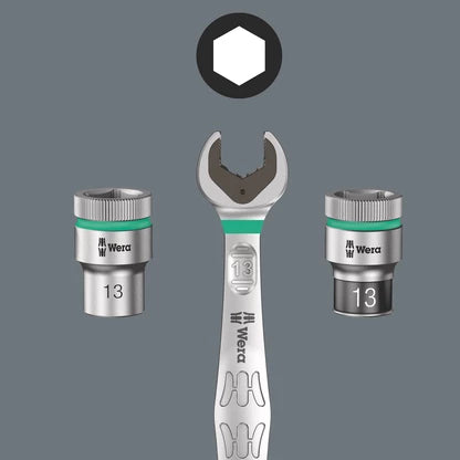 Wera 05005542001 SA15 Zyklop Comfort Ratchet Set w/Reversing Lever 1/4 in. Drive Metric