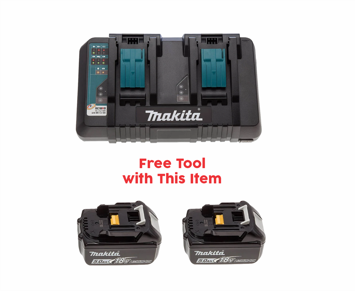 Makita Y-00359 2 x 18-Volt Lithium-Ion 5.0 Ah Battery and Dual Port Charger Kit