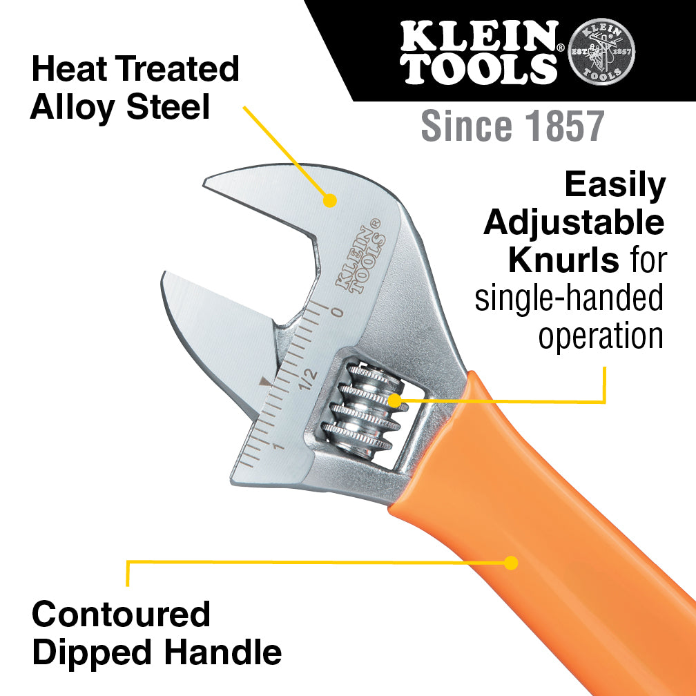 Klein O50710 Extra-Capacity Adjustable Wrench 10 in.