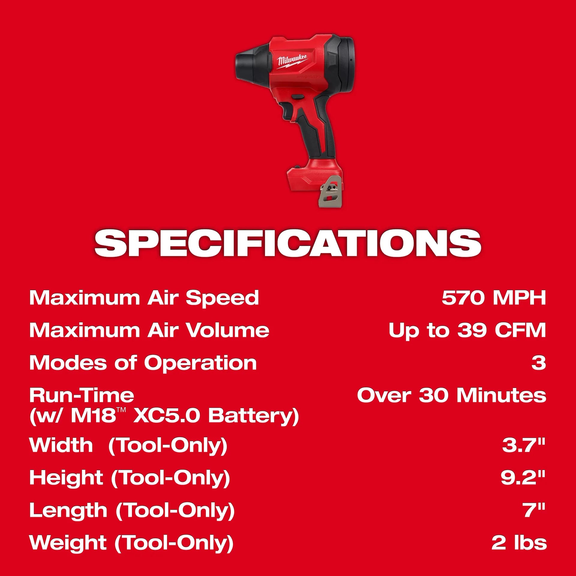 Milwaukee 0887-20 M18 Brushless Precision Blower (Tool Only)