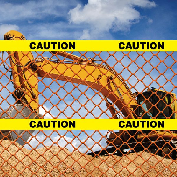 4 ft. x 50 ft. Orange Plastic Construction Safety Fence With Caution Tape