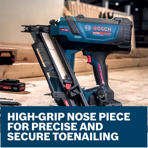 Bosch 18V 30-degree framing nailer in use