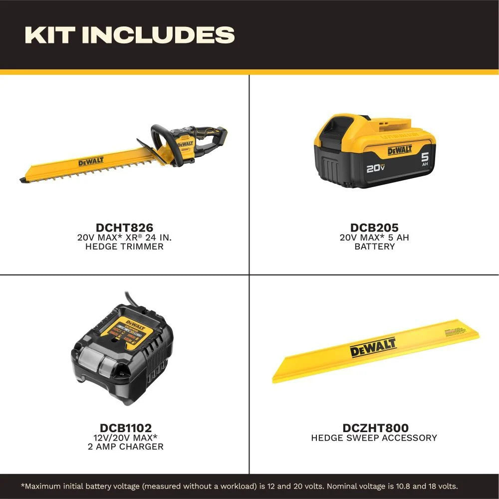 DeWalt DCHT826P1 20V Max XR 24 in. Hedge Trimmer Kit