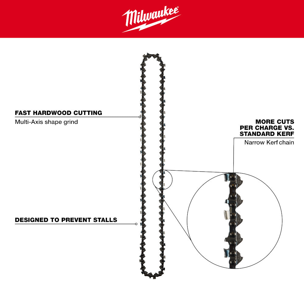 MILWAUKEE 49-16-2752 20 Inches .325 Inches Pitch, .050 Inches Gauge Saw Chain