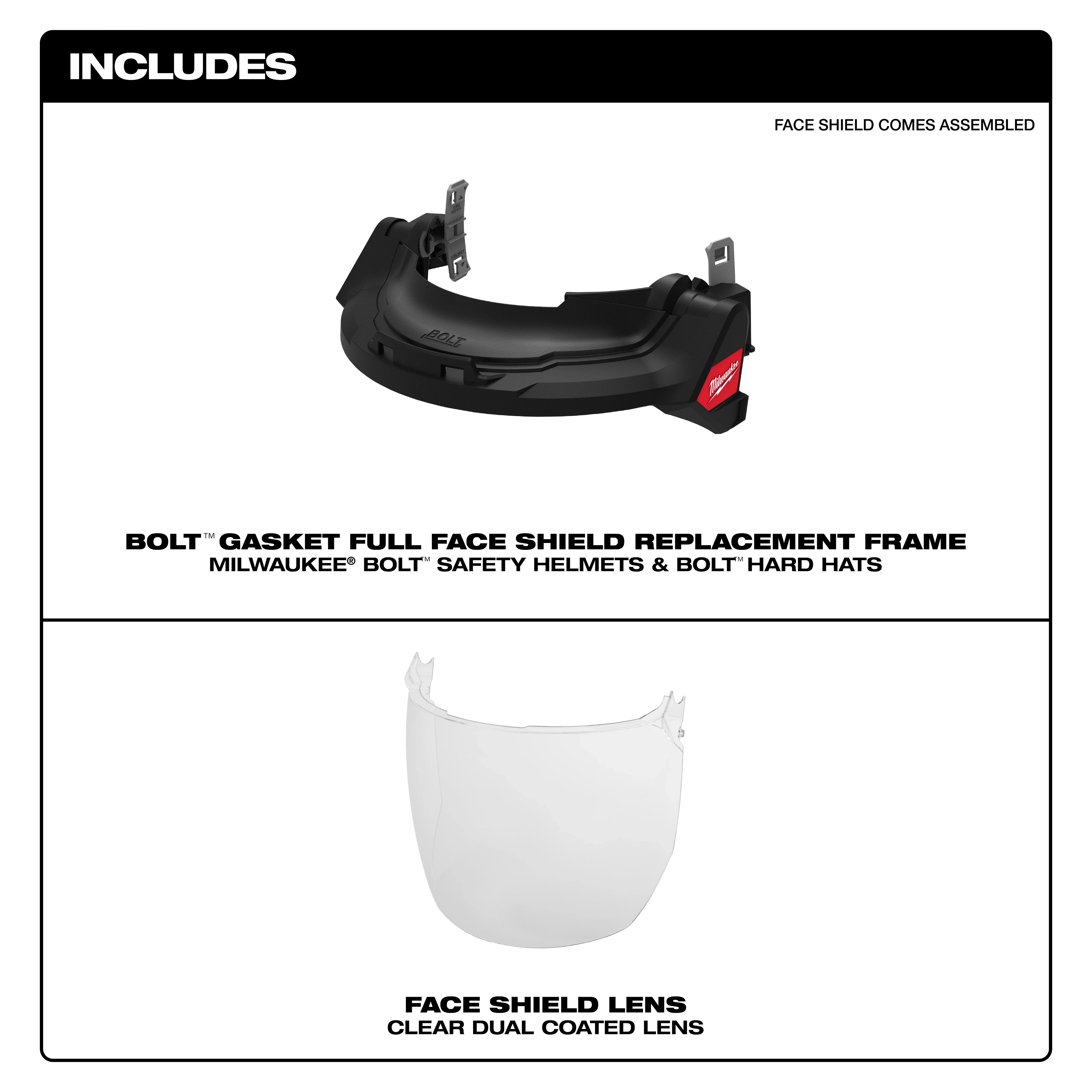 Milwaukee Bolt 48-73-1422 Gasketed Full Face Shield