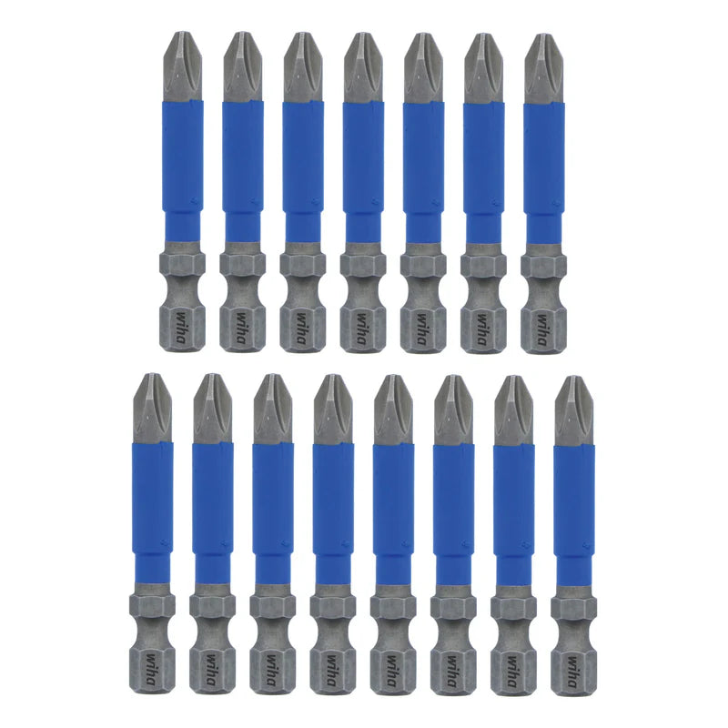 WIHA 2in Terminatorblue Impact Bit Phillips #2 15 Pack