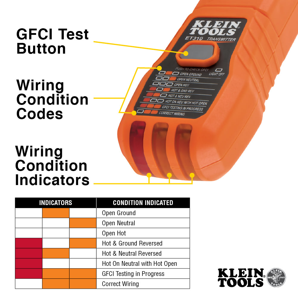 Klein ET310 Digital Circuit Breaker Finder w/GFCI Tester