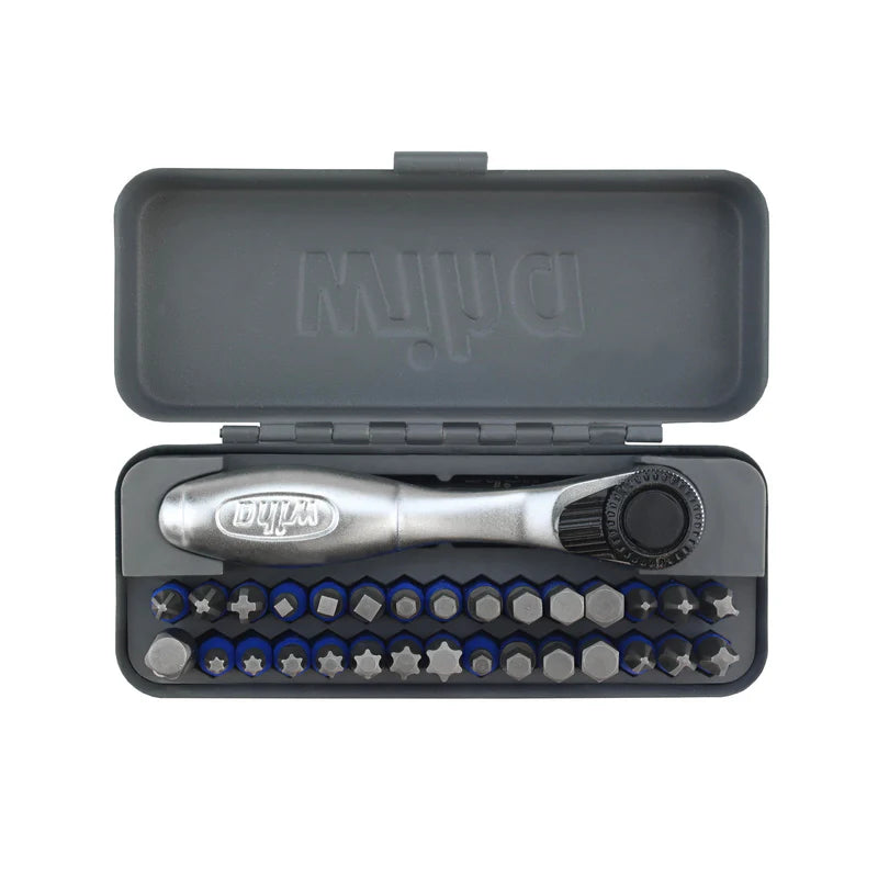 WIHA Gobox Terminatorblue Impact Bit Set With Mini Ratchet 32Pc