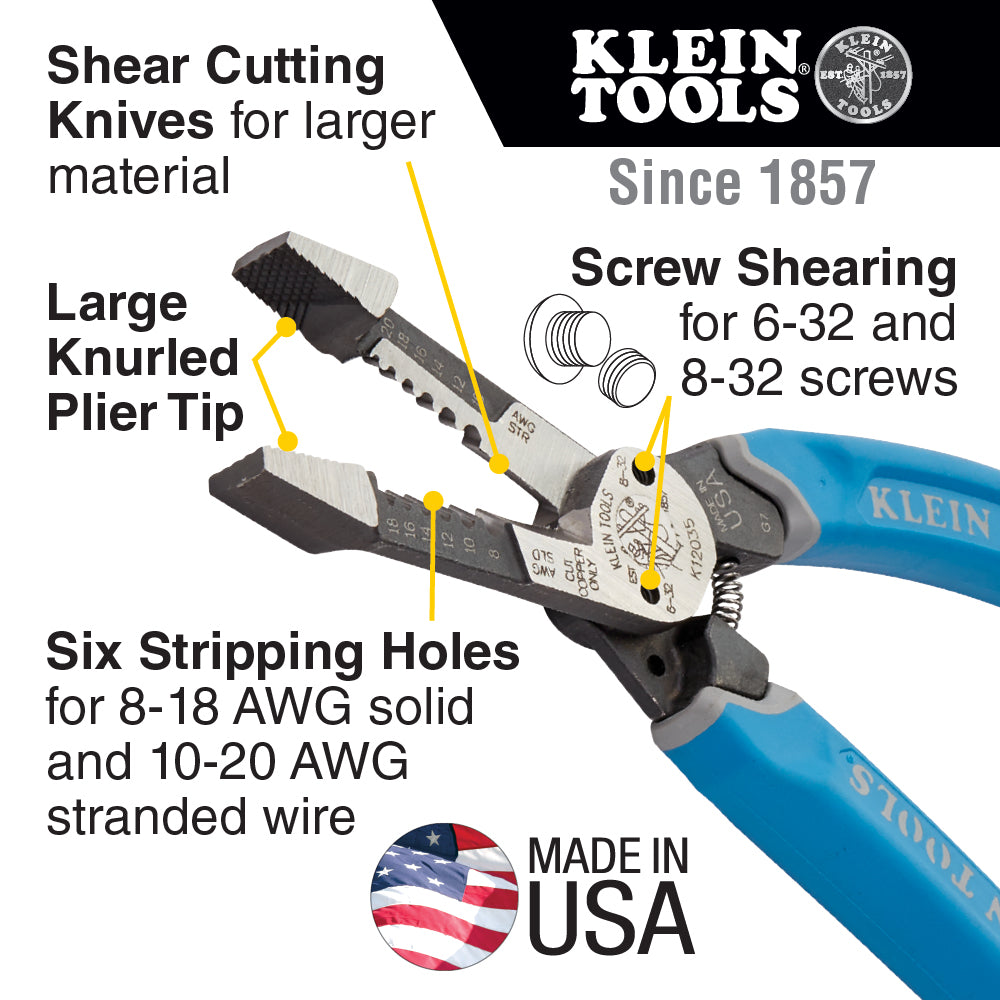 Klein K12035 Kurve Heavy-Duty Wire Stripper 8-20 Awg