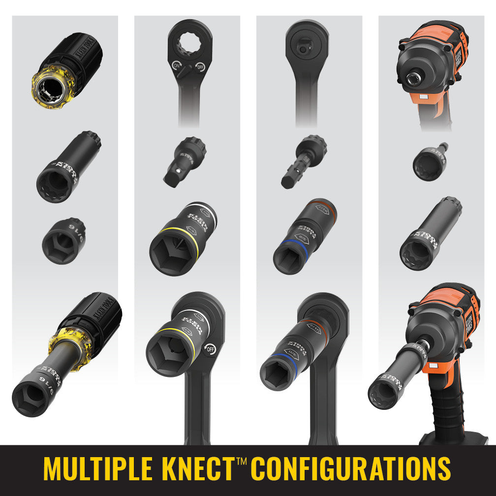 Klein 65400 Knect 3/8 in. Drive Pass Through Socket Set 15-Piece