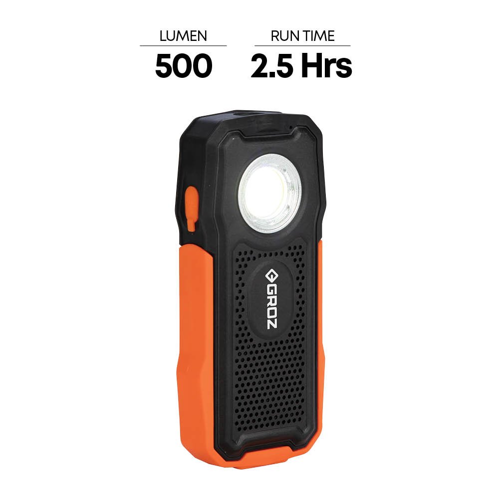 Groz Bluetooth Rechargeable Work Light & Speaker