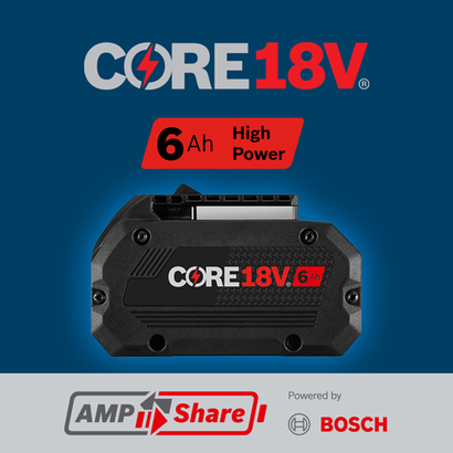 BOSCH GBA18V60 18V CORE18V® Lithium-Ion 6 Ah High Power Battery