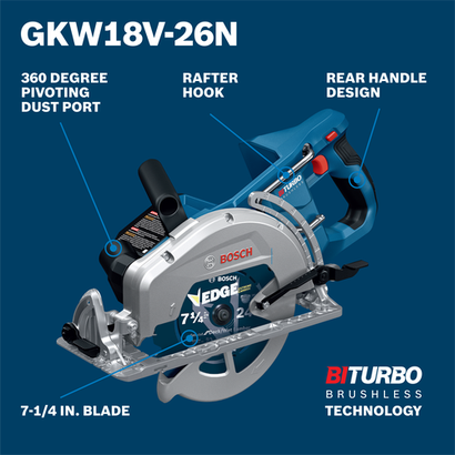 Bosch GKW18V-26N Profactor 18V 7 ¼ in. Rear Handle Circular Saw (Tool Only)