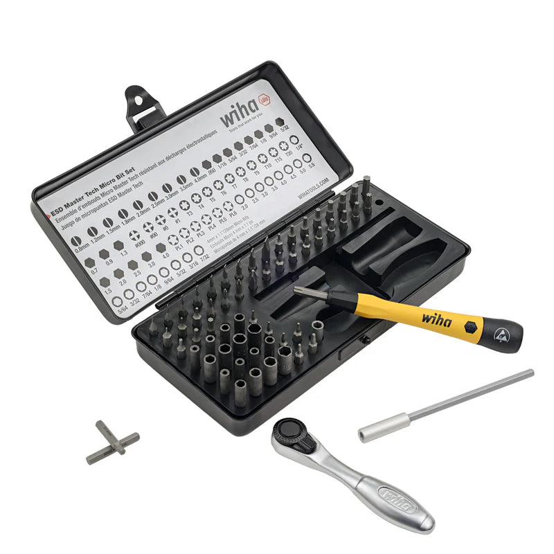 WIHA Micro Bit Esd Ratchet Set 65 Pc