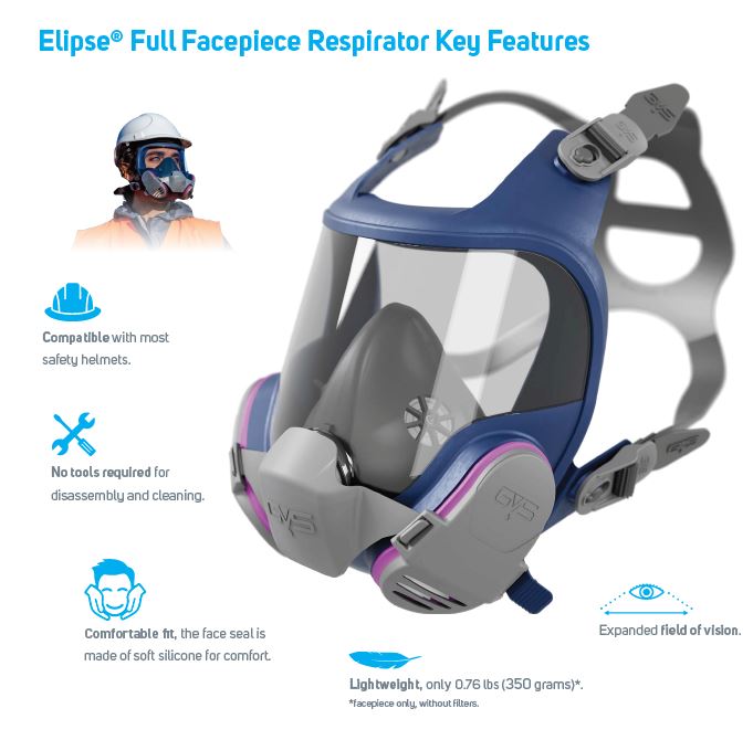 GVS Elipse Full Face Respirator With P100 Filters M/L
