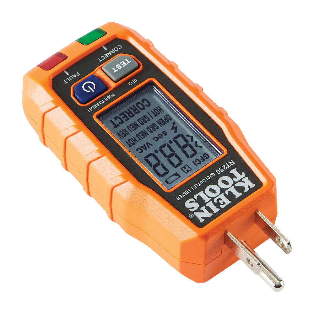 Klein RT250 GFCI Receptacle Tester With LCD