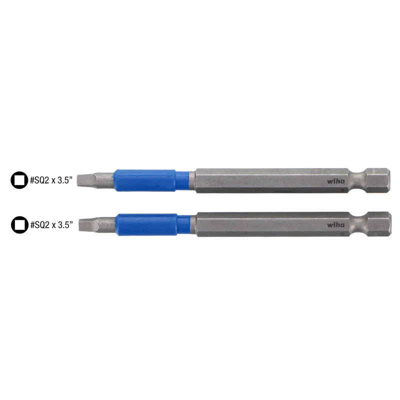 WIHA 3.5in Terminatorblue Impact Bit  Square #2 2 Pack
