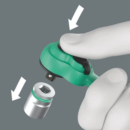 Wera 05004022001 SA13 Zyklop Comfort Ratchet Set w/Reversing Lever 1/4 in. Drive Metric