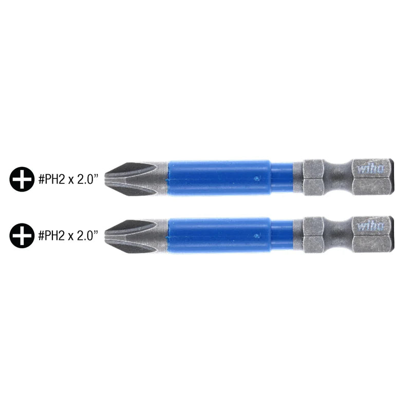 WIHA 2in Terminatorblue Impact Bit Phillips #2 2 Pack