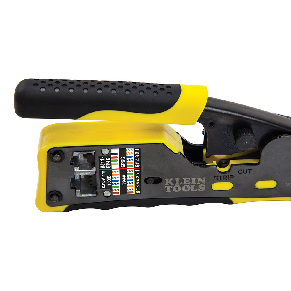 Klein VDV226-110 Ratcheting Ethernet Cable Crimper/Stripper/Cutter for Pass-Thru