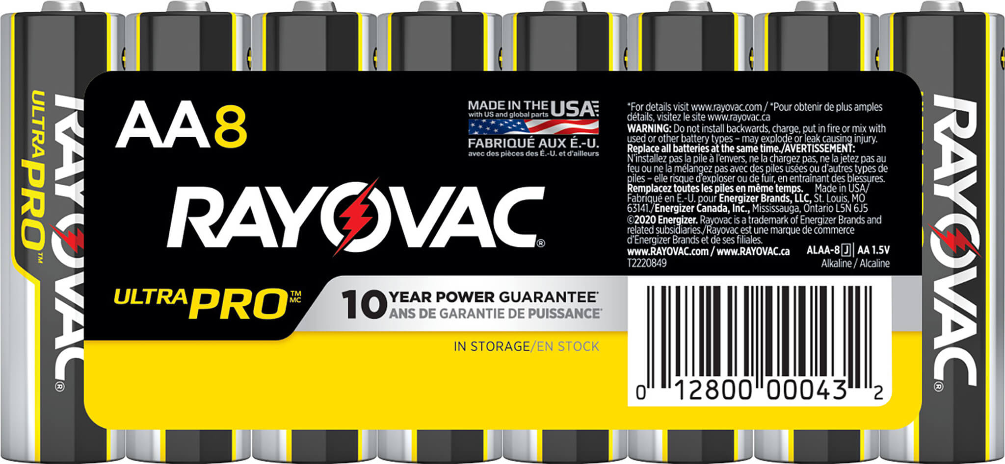 RAYOVAC ULTRA-PRO Alkaline AA Battery (8-Pack)