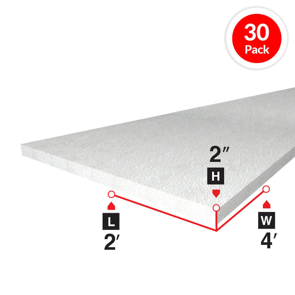 Bead Board 2 in. x 2 ft. x 4 ft. Rigid Foam Board Insulation (30-Piece)