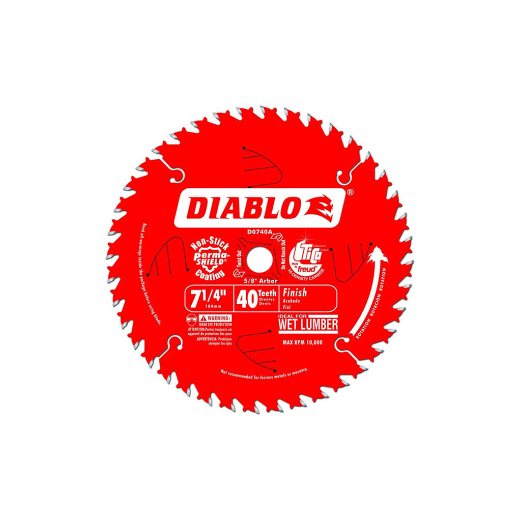 Freud Diablo D0740A 7-1/4 in. 40-Tooth High Density Carbide Tipped Finish Trim Wood Cutting Saw Blade