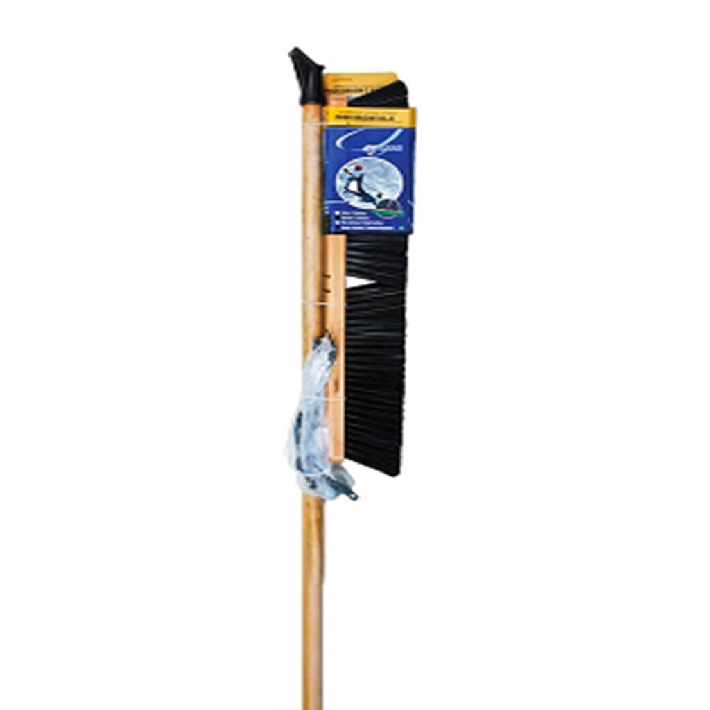 TOOLTECH 123213 24 in. Hardwood Concrete Push Broom with Steel Brace and Handle