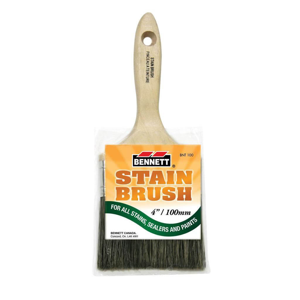 Bennett BNT100 4 in. Polyester Bristle Straight Paint Stain Brush