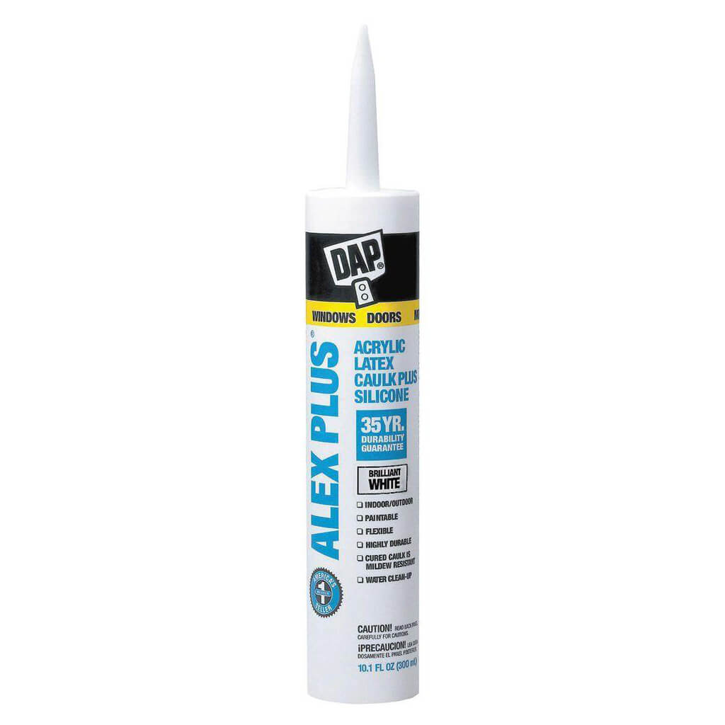 DAP 74233 300-mL White ALEX PLUS Acrylic Latex Caulk Plus Silicone Cartridge