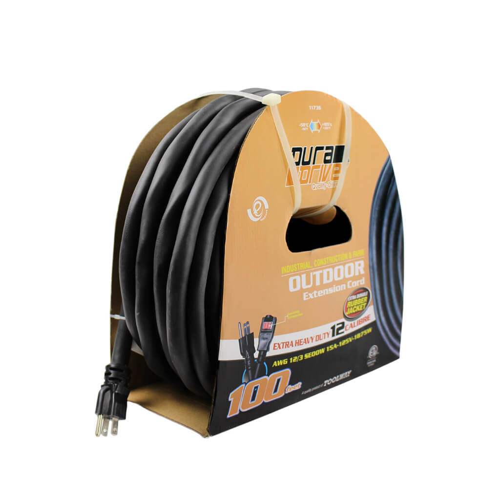 DuraDrive 100 ft. SEOOW Single Tap Locking Connector Extension Cord