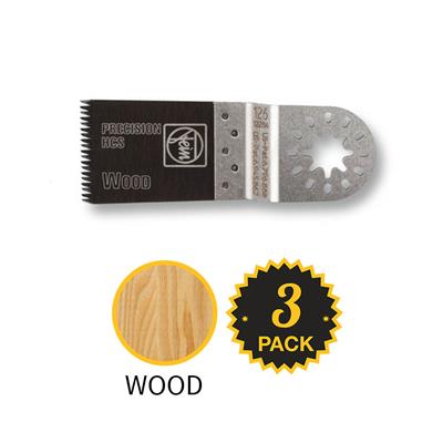 FEIN 63502126270 1-3/8 in. x 2 in. STARLOCK E-Cut Precision HCS Wood Oscillating Multi-Tool Saw Blade (3-Pack)