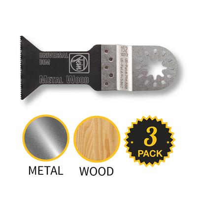 FEIN 63502152270 1-3/4 in. x 2-3/8 in. STARLOCK PLUS E-Cut Universal Bi-Metal Metal & Wood Oscillating Multi-Tool Saw Blade (3-Pack)