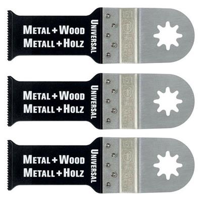 FEIN 63502151270 1-1/8 in. x 2-3/8 in. STARLOCK E-Cut Universal Bi-Metal Metal & Wood Oscillating Multi-Tool Saw Blade (3-Pack)