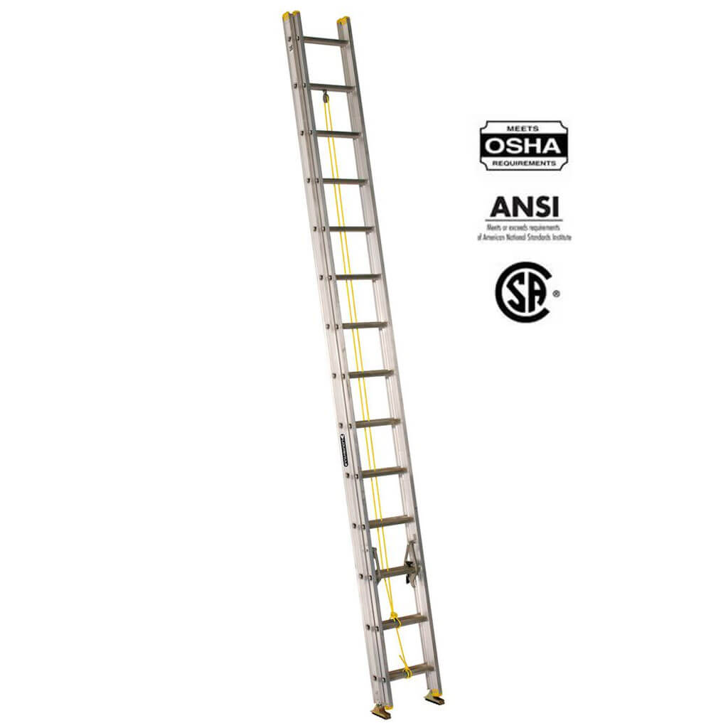 LOUISVILLE AE3228 28 ft. Aluminium Multi-Section Extension Ladder with 250 lb. Load Capacity Type I Duty Rating