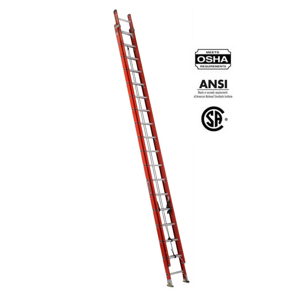 LOUISVILLE FE3236 36 ft. Fibreglass Multi-Section Extension Ladder with 300 lb. Load Capacity Type IA Duty Rating