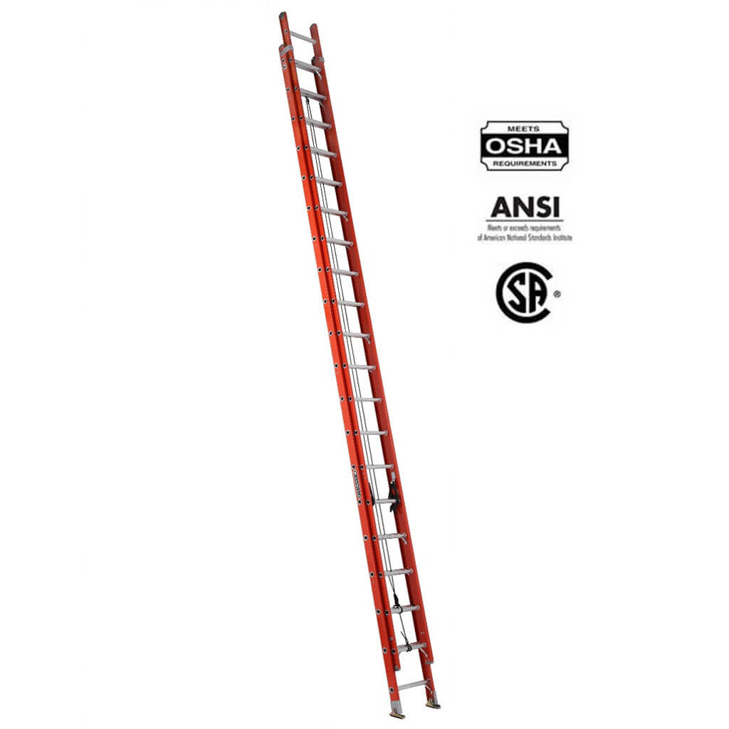 LOUISVILLE FE3240 40 ft. Fibreglass Multi-Section Extension Ladder with 300 lb. Load Capacity Type IA Duty Rating