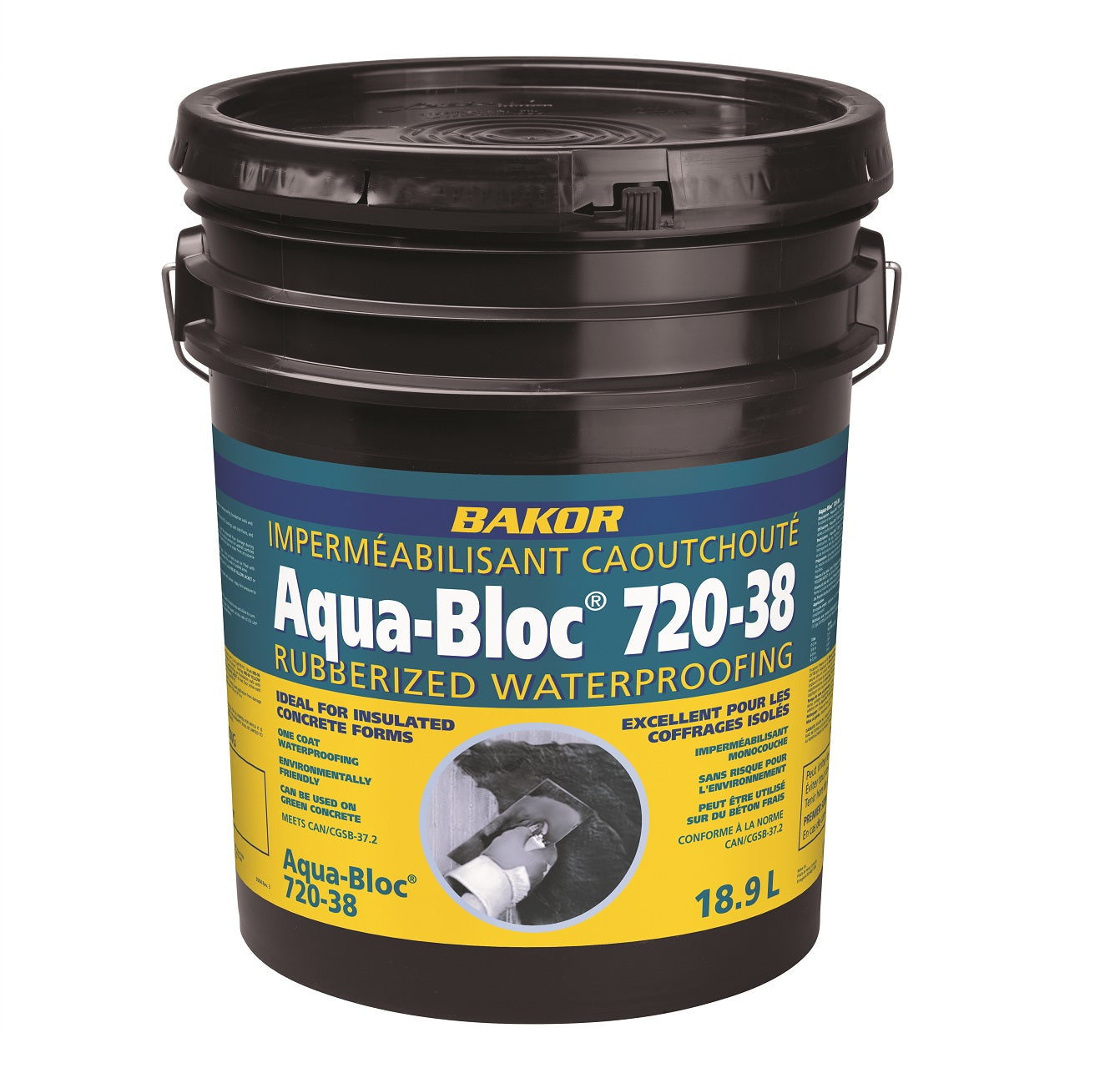 Henry Bakor Aqua-Bloc 720-38 18.9-Litre Elastomeric Asphalt Emulsion Wall Liquid Waterproof Membrane